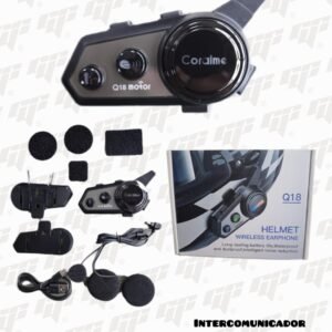 Intercomunicador Q18 para casco con alcance de 1000 metros