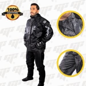 IMPERMEABLE TIPO SUDADERA OVER NEW INCLUYE: CHAQUETA, PANTALÓN Y TULA. TALLAS: M/L/XL.